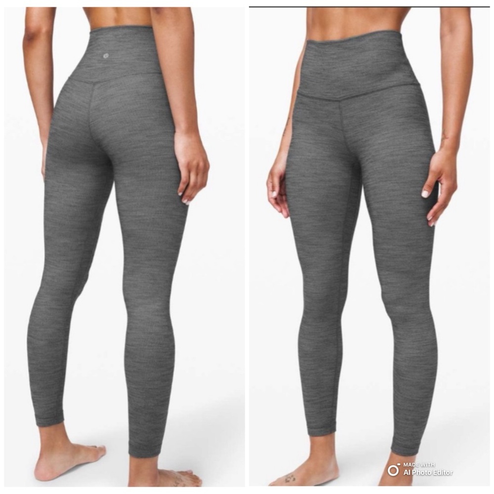Lululemon Align Pant 11 25” Mini Heathered Herringbone White/Black Size 4